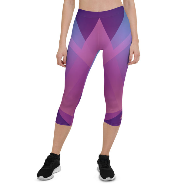 "Vivid Rainbow Bliss Capri Leggings: Add a Pop of Color to Your Activewear"