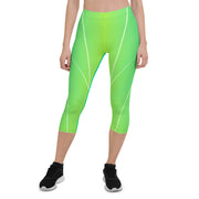 "Neon Dream Capri Leggings: Go Bold and Sexy in Vibrant Green"