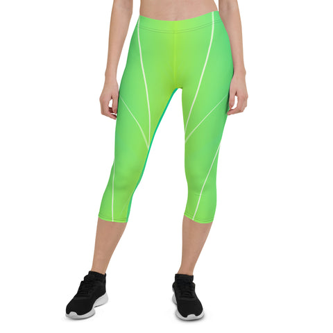 "Neon Dream Capri Leggings: Go Bold and Sexy in Vibrant Green"