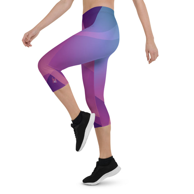 "Vivid Rainbow Bliss Capri Leggings: Add a Pop of Color to Your Activewear"