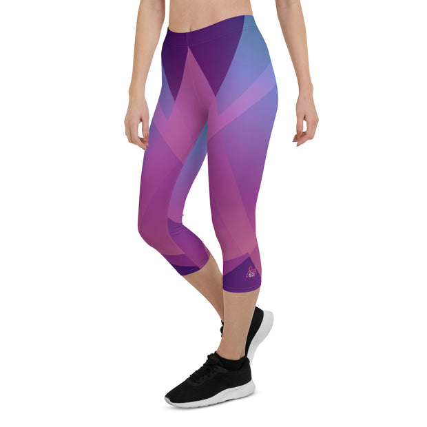 "Vivid Rainbow Bliss Capri Leggings: Add a Pop of Color to Your Activewear"