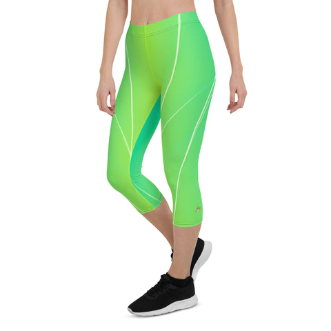 "Neon Dream Capri Leggings: Go Bold and Sexy in Vibrant Green"