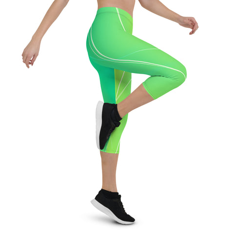 "Neon Dream Capri Leggings: Go Bold and Sexy in Vibrant Green"