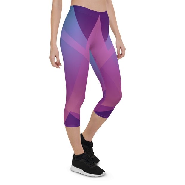 "Vivid Rainbow Bliss Capri Leggings: Add a Pop of Color to Your Activewear"