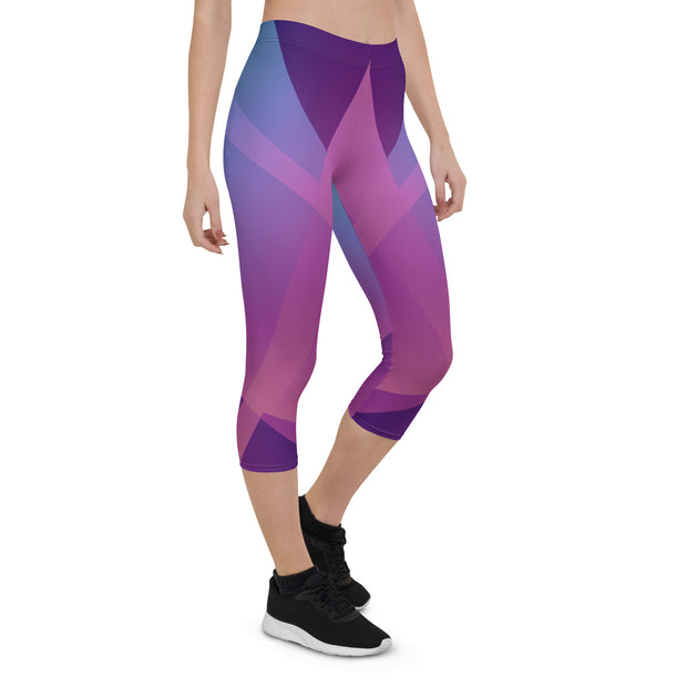 "Vivid Rainbow Bliss Capri Leggings: Add a Pop of Color to Your Activewear"