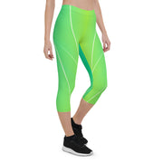 "Neon Dream Capri Leggings: Go Bold and Sexy in Vibrant Green"