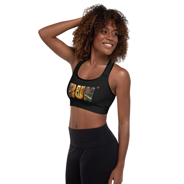 "Seize the day with our Sunrise Sprint Sports Bra, crafted for support and style as you blaze through the city's trails."