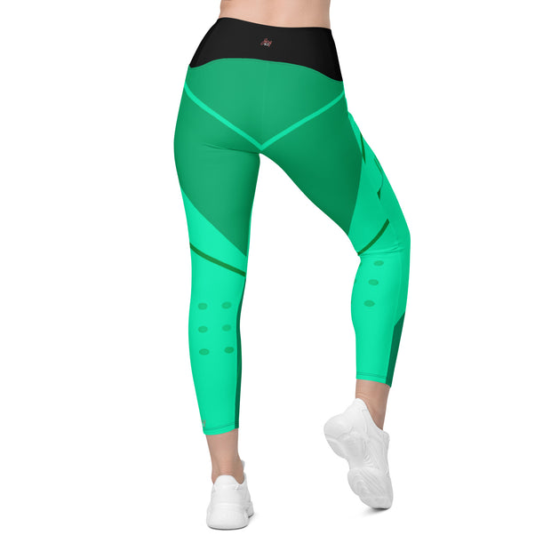 "Vibrant Green Leggings with Pockets: Where Style Meets Utility!"