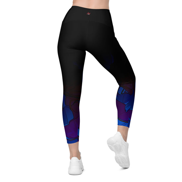 "JCQ82 Twilight Flow: Abstract Blue and Purple Leggings"