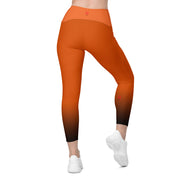 "Majestic Mane: Leo Zodiac Leggings in Bold Orange"