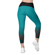 "Icy Elegance: Frosty Blue Leggings for a Stylish Statement"