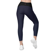 "Midnight Blue Marvel: Pocketed Precision Leggings"