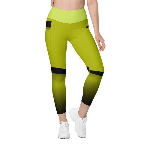 "Golden Twins: Dark Yellow Gemini Zodiac Leggings"