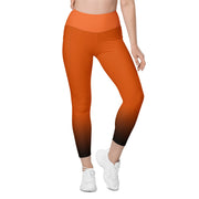 "Majestic Mane: Leo Zodiac Leggings in Bold Orange"