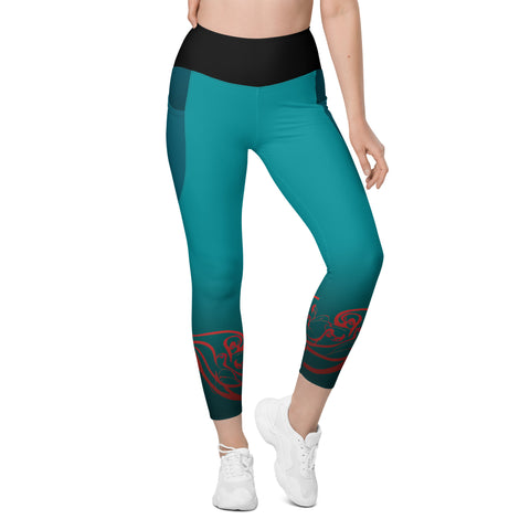 "Icy Elegance: Frosty Blue Leggings for a Stylish Statement"