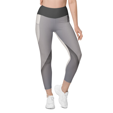 "Chic and Functional Gray Leggings with Pockets - Embrace Style and Convenience!"