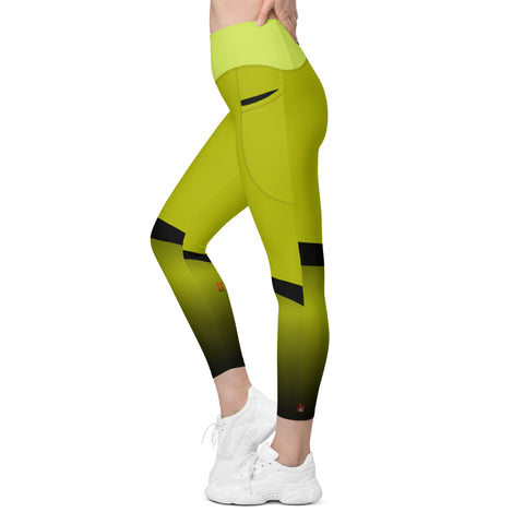 "Golden Twins: Dark Yellow Gemini Zodiac Leggings"