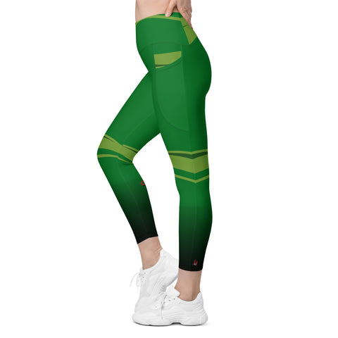 "Seductively Green: Sexy Libra Zodiac Leggings"