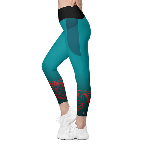 "Icy Elegance: Frosty Blue Leggings for a Stylish Statement"