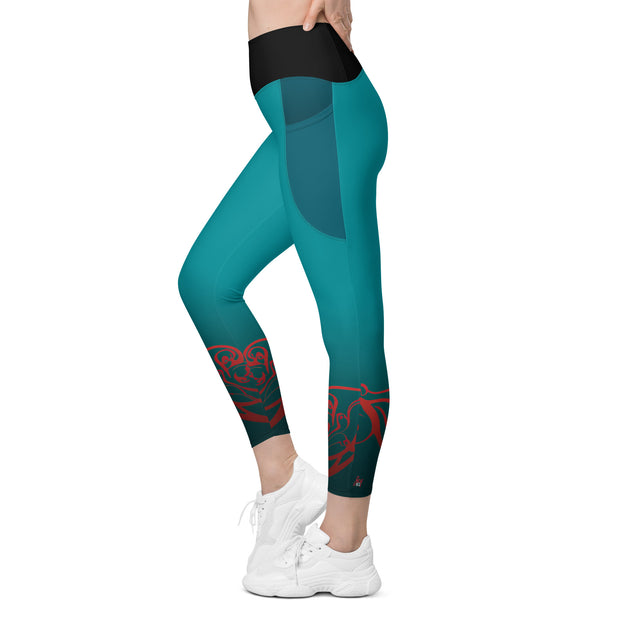 "Icy Elegance: Frosty Blue Leggings for a Stylish Statement"