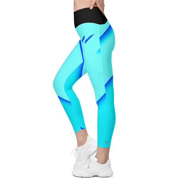 "Electric Blue Pocket Leggings: Style and Functionality"