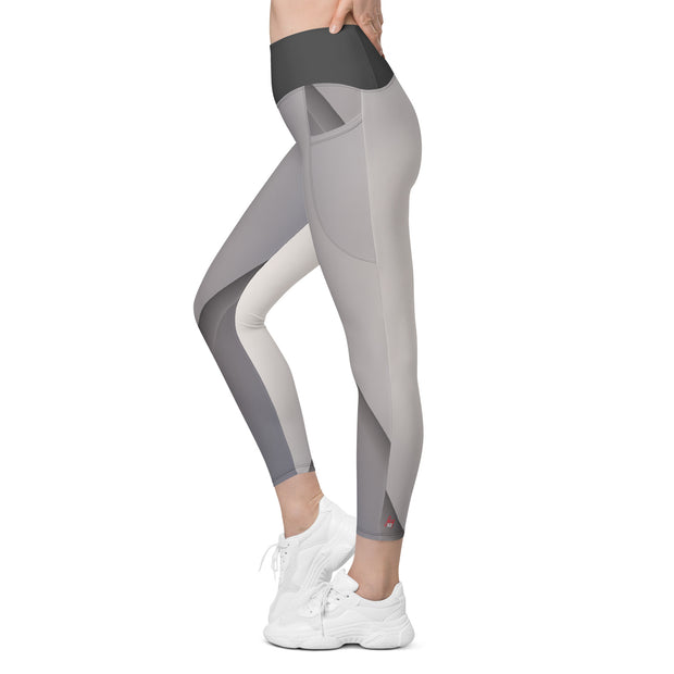 "Chic and Functional Gray Leggings with Pockets - Embrace Style and Convenience!"