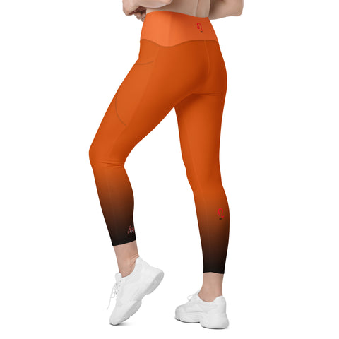 "Majestic Mane: Leo Zodiac Leggings in Bold Orange"