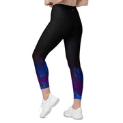 "JCQ82 Twilight Flow: Abstract Blue and Purple Leggings"