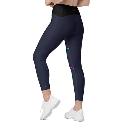 "Midnight Blue Marvel: Pocketed Precision Leggings"