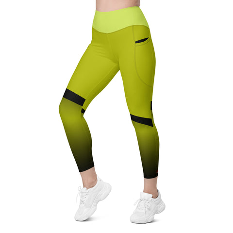 "Golden Twins: Dark Yellow Gemini Zodiac Leggings"