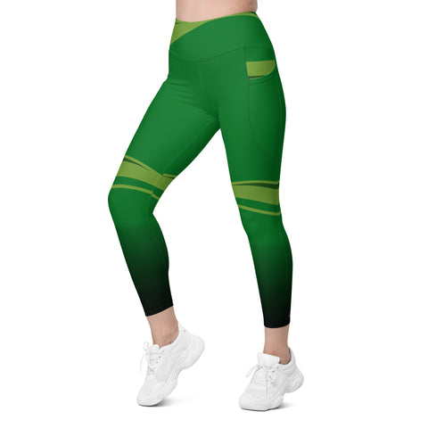 "Seductively Green: Sexy Libra Zodiac Leggings"