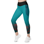 "Icy Elegance: Frosty Blue Leggings for a Stylish Statement"