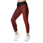 "Deep Rouge Elegance: Luxurious Dark Red Leggings"