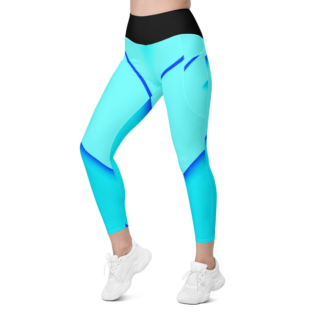 "Electric Blue Pocket Leggings: Style and Functionality"