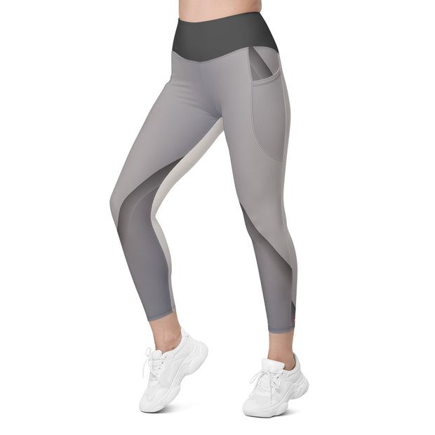 "Chic and Functional Gray Leggings with Pockets - Embrace Style and Convenience!"