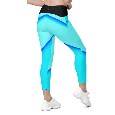 "Electric Blue Pocket Leggings: Style and Functionality"