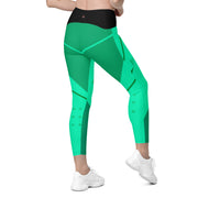 "Vibrant Green Leggings with Pockets: Where Style Meets Utility!"