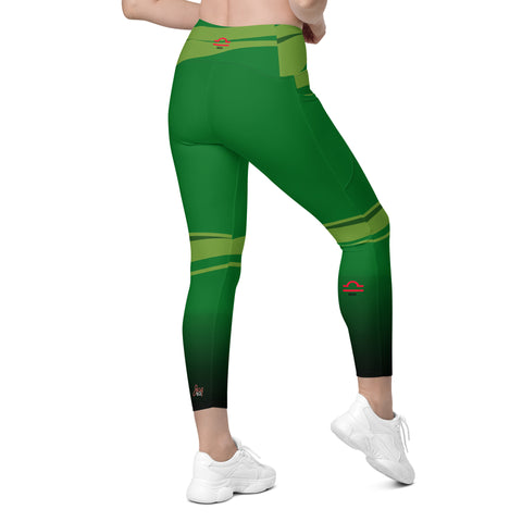 "Seductively Green: Sexy Libra Zodiac Leggings"