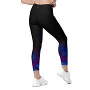 "JCQ82 Twilight Flow: Abstract Blue and Purple Leggings"