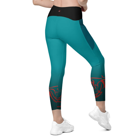 "Icy Elegance: Frosty Blue Leggings for a Stylish Statement"