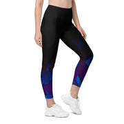 "JCQ82 Twilight Flow: Abstract Blue and Purple Leggings"