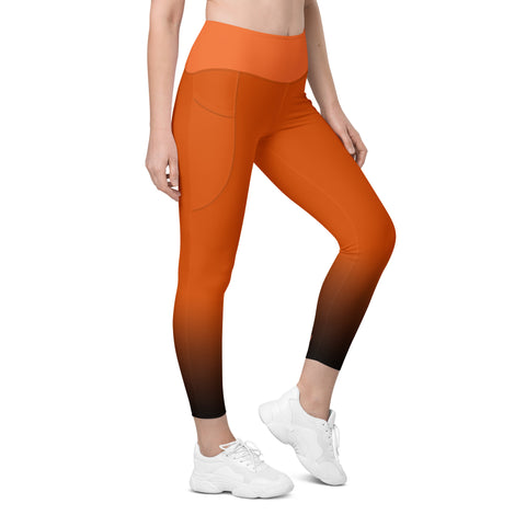 "Majestic Mane: Leo Zodiac Leggings in Bold Orange"