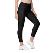 "Polka Dot Pockets: Stylish Black Leggings"