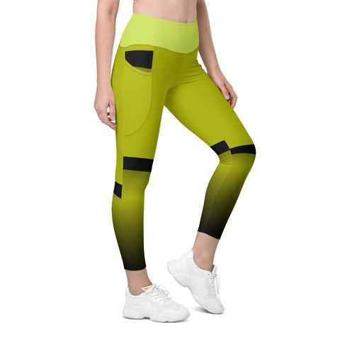 "Golden Twins: Dark Yellow Gemini Zodiac Leggings"