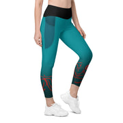 "Icy Elegance: Frosty Blue Leggings for a Stylish Statement"