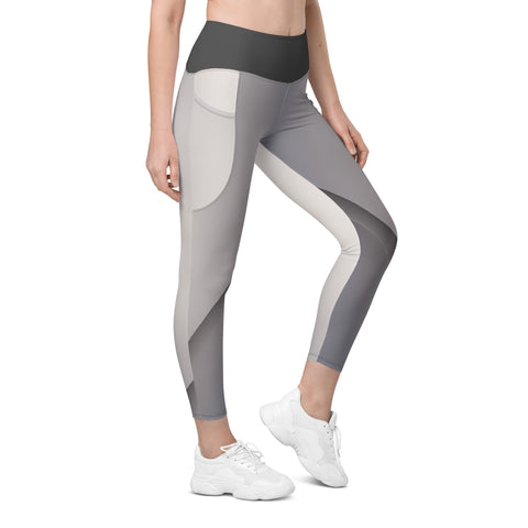 "Chic and Functional Gray Leggings with Pockets - Embrace Style and Convenience!"