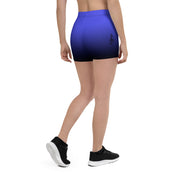 "Melodic Blue Charm: Sexy Short Leggings with Music Note Details"