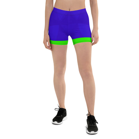 "Ocean and Emerald Harmony: Discover the Allure of Dark Blue Legging Shorts with Green Stripes"