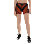 "Sunset Silhouette: Discover the Fusion of Orange and Black in Our Leggings Shorts"