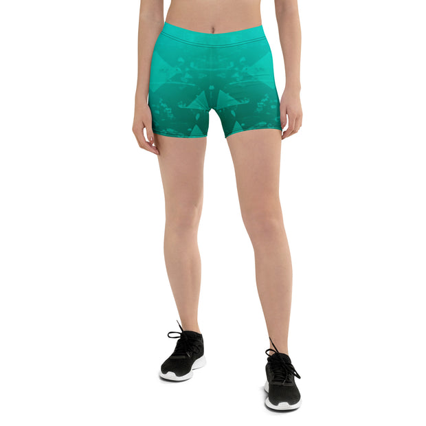 "Icy Elegance: Dive into Comfort with Blue Ice Leggings Shorts"